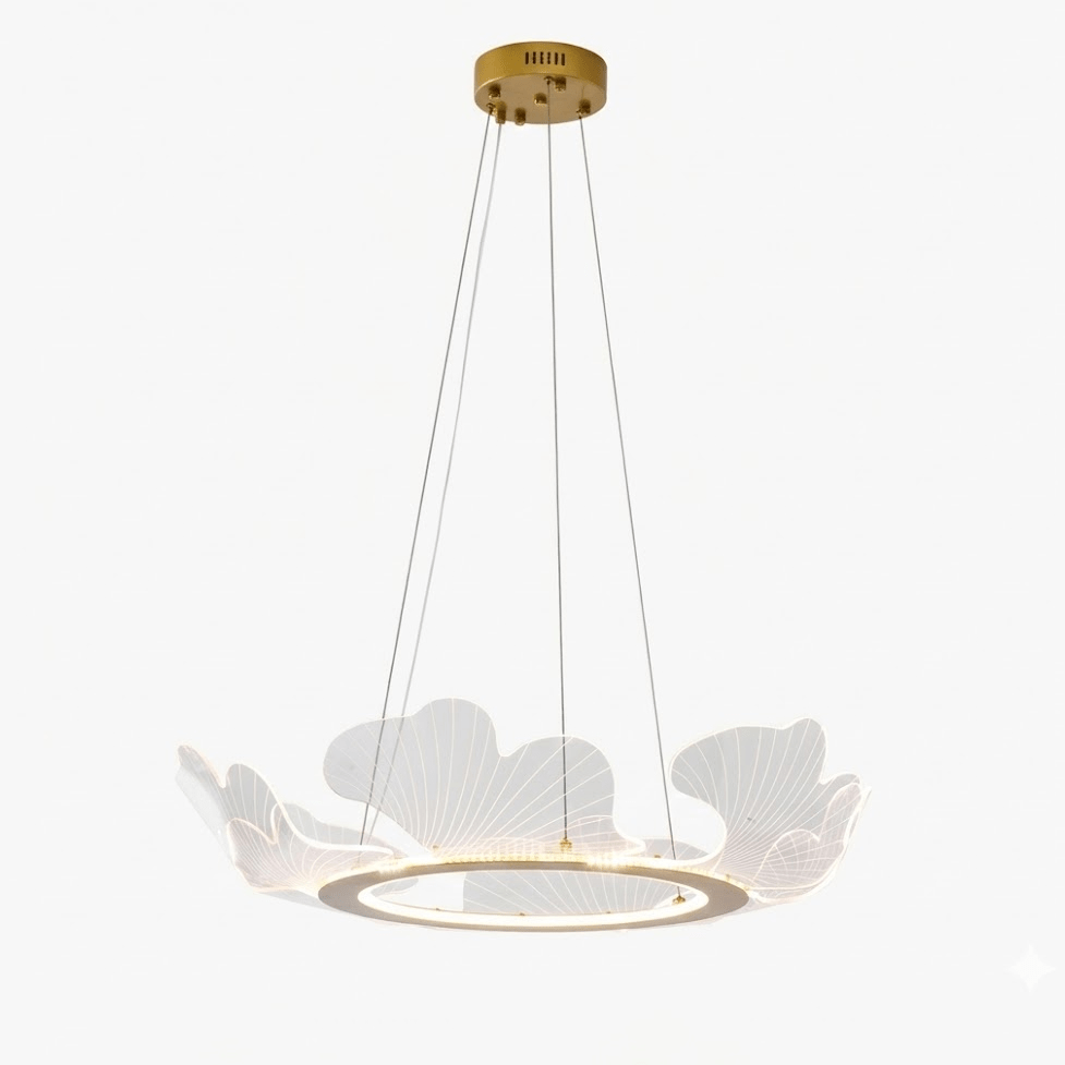 Undine Gold Leaf LED Chandelier