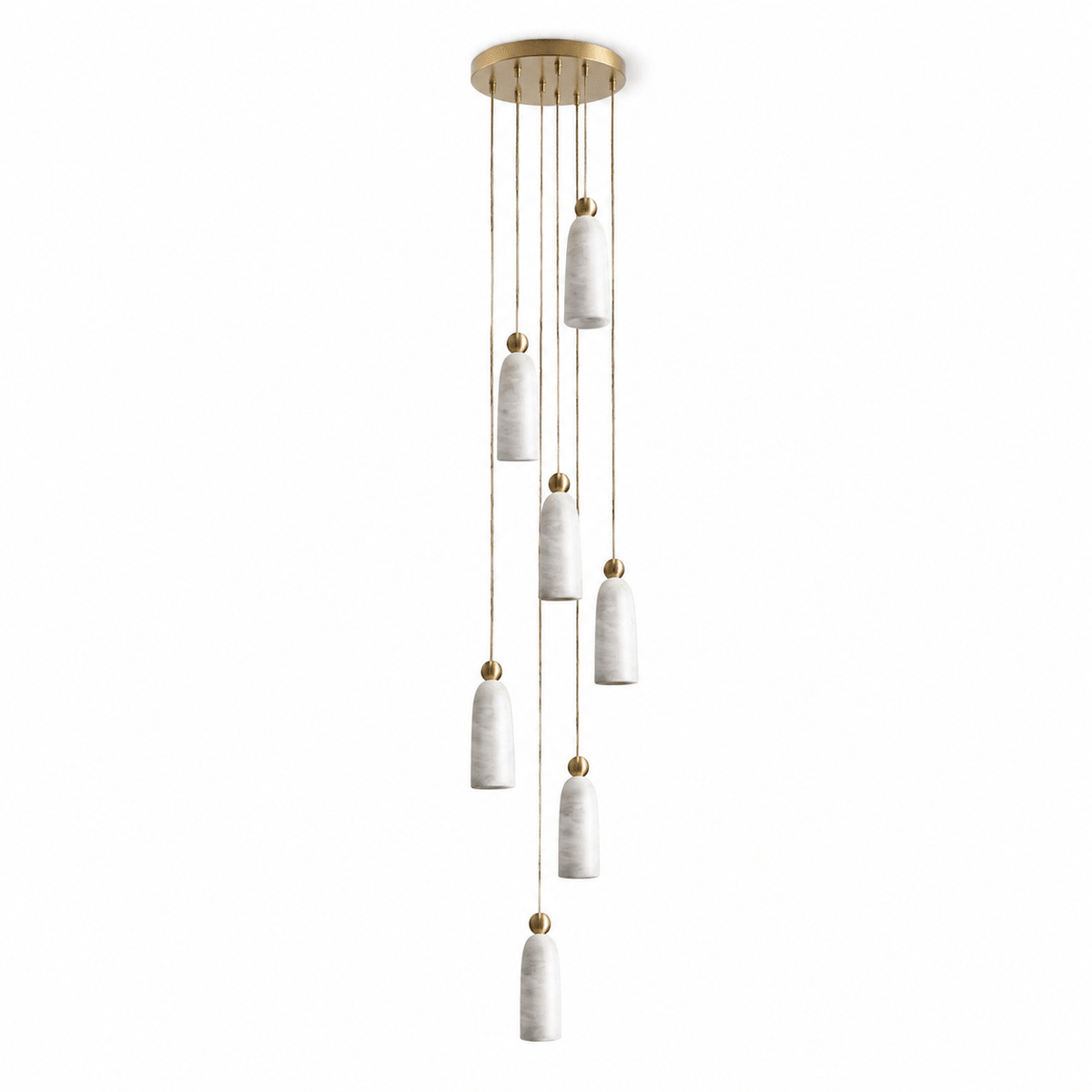 Ansette Alabaster Bell Cascade Pendant Light