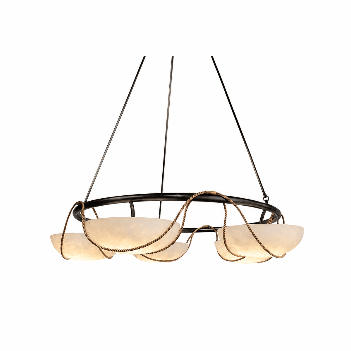 Antheia Four Bowl Alabaster Ring LED Chandelier