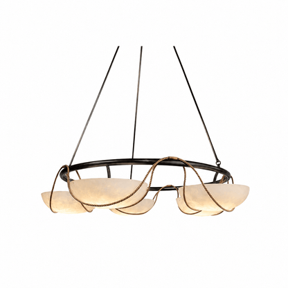 Antheia Four Bowl Alabaster Ring LED Chandelier