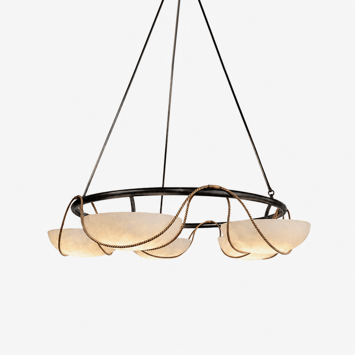 Antheia Four Bowl Alabaster Ring LED Chandelier