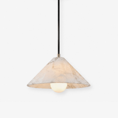 Zephyrine Alabaster Cone Brass Pendant Light