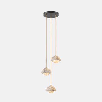 Arabelle Alabaster Dome Brass Pendant Light