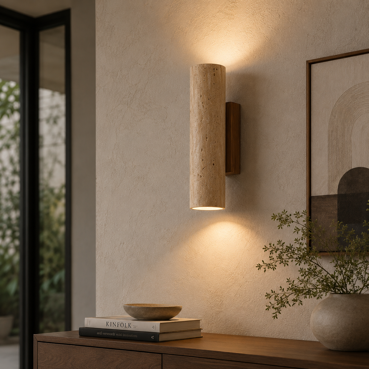 Travelle Travertine Wall Sconce