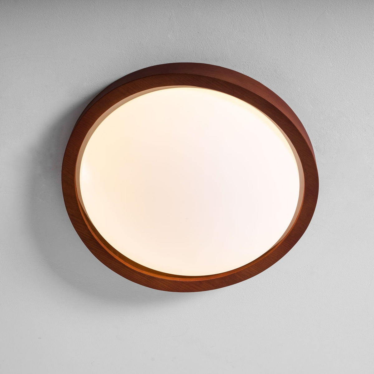Noyer Walnut Curved Edge LED Flush Mount Ceiling Light
