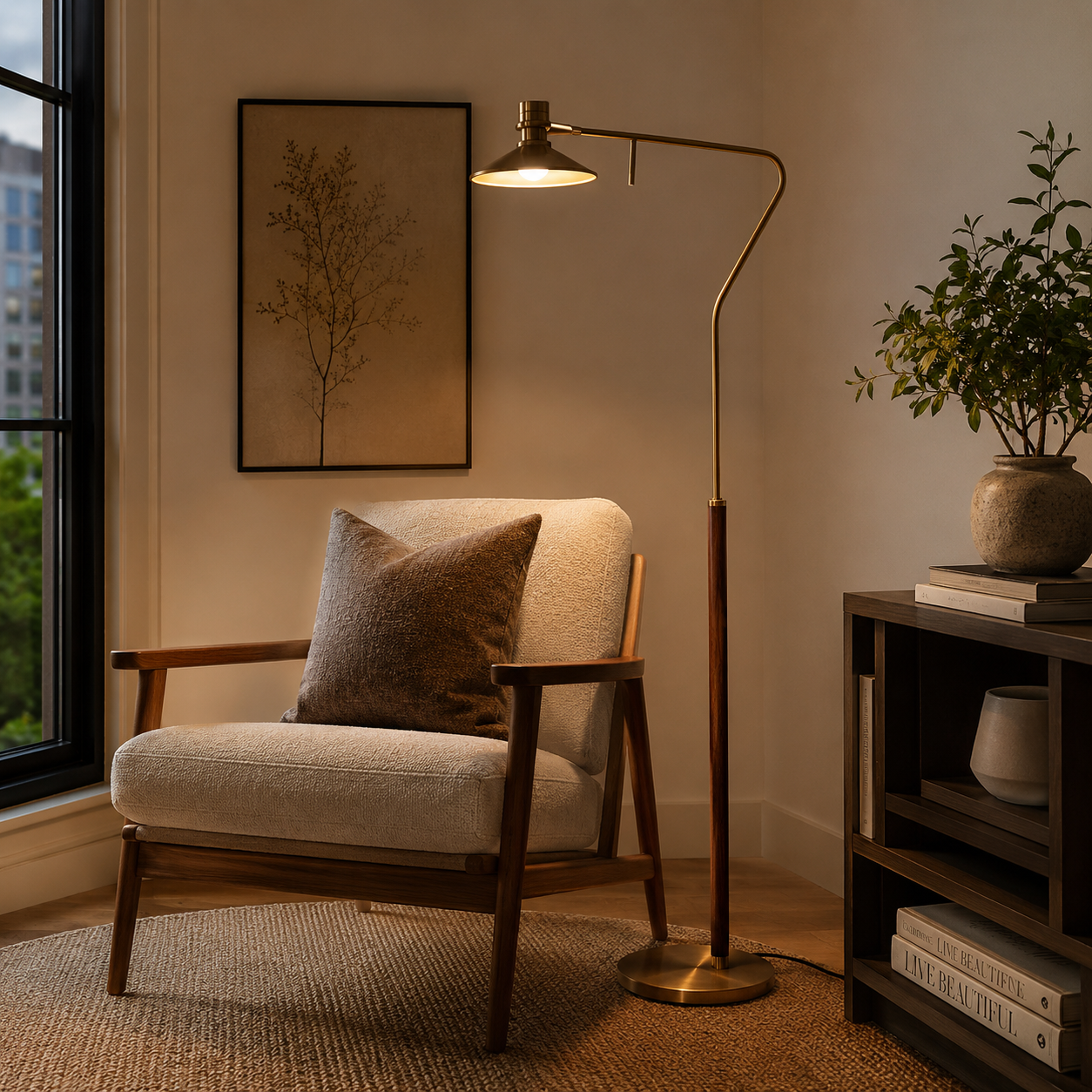 Lumira Vintage Gold Floor Lamp