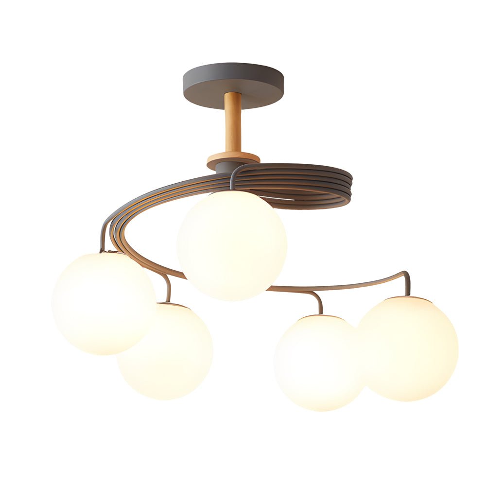 Verdon Spiral Glass Globe Ceiling Light