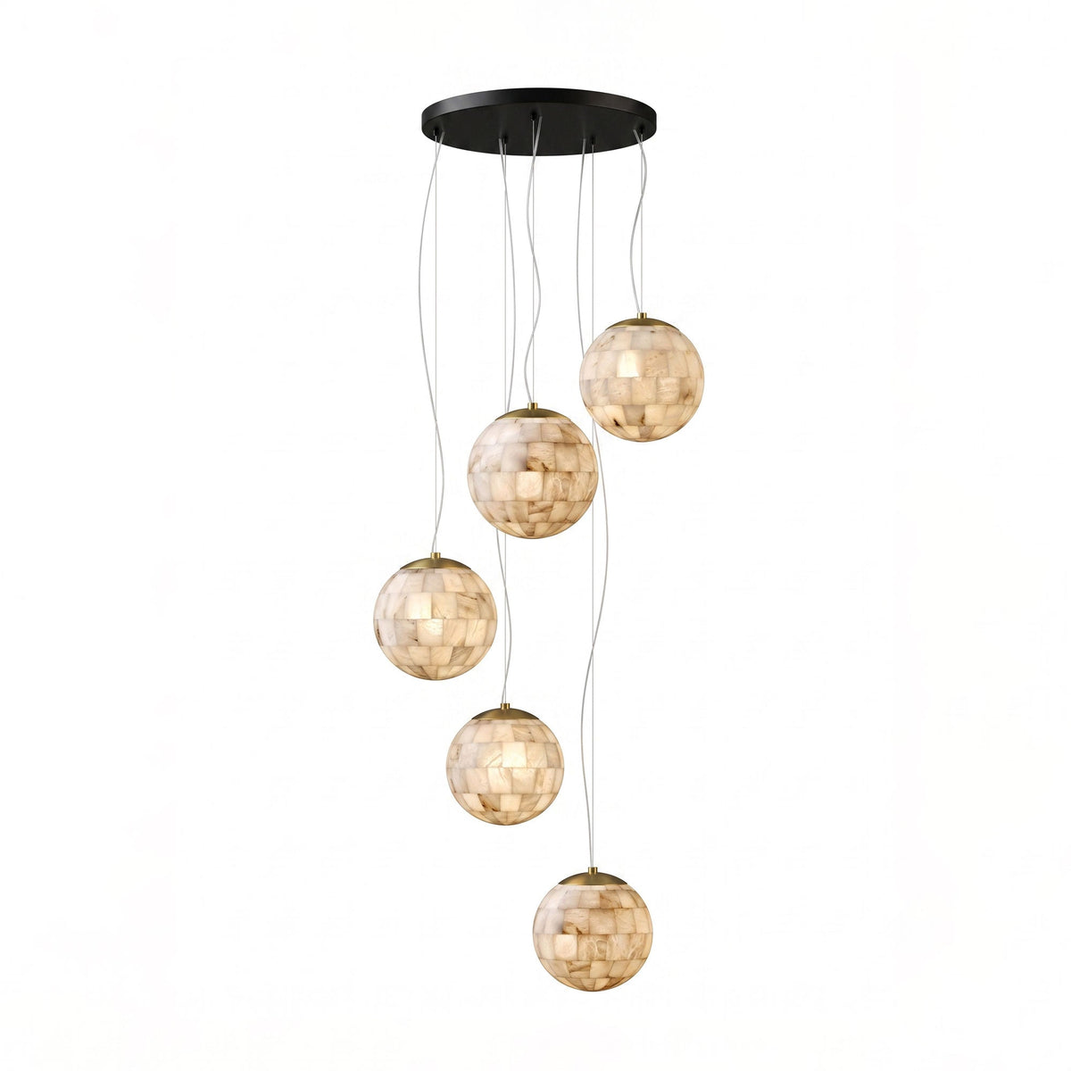 Aldora Alabaster Globe Brass Pendant Light