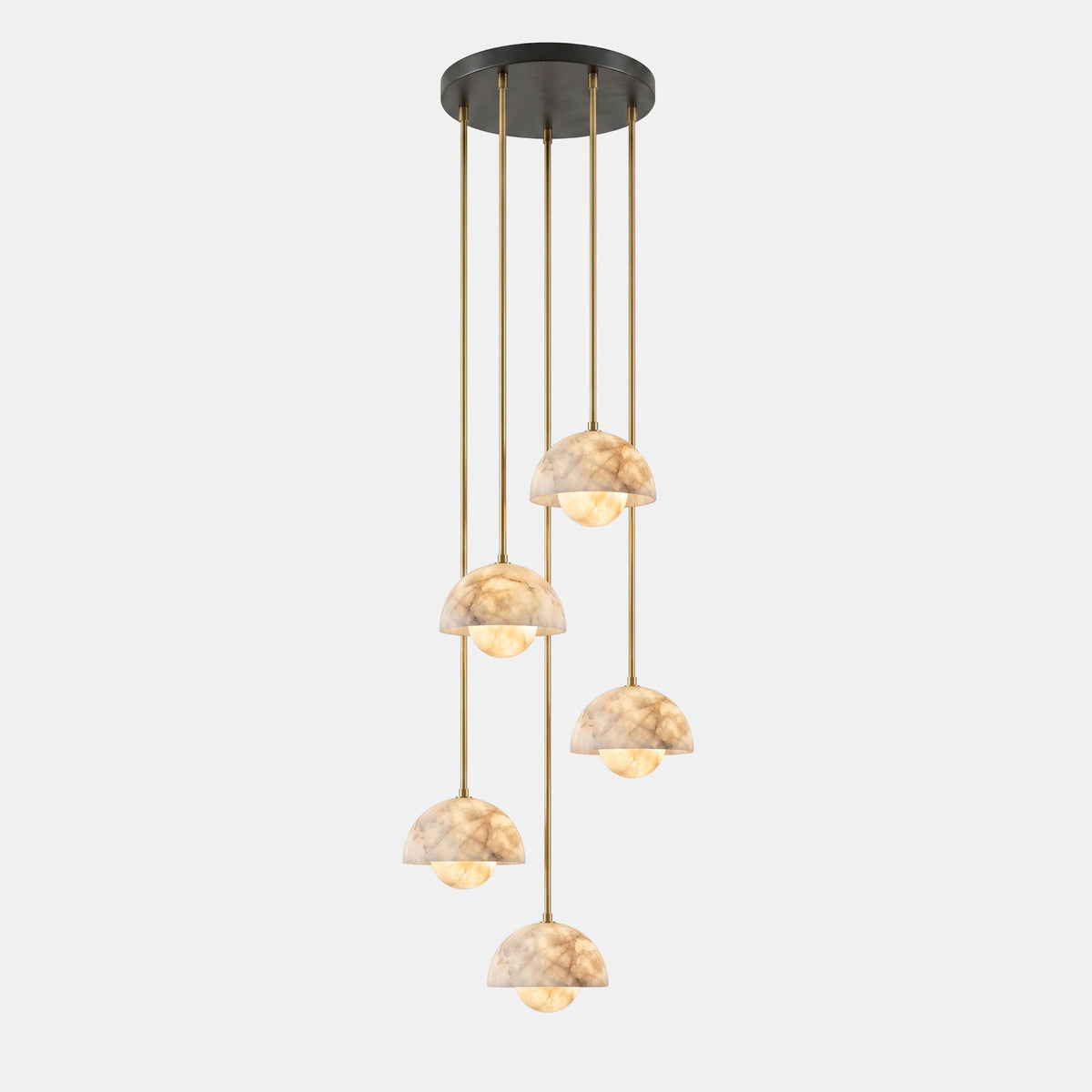Arabelle Alabaster Dome Brass Pendant Light