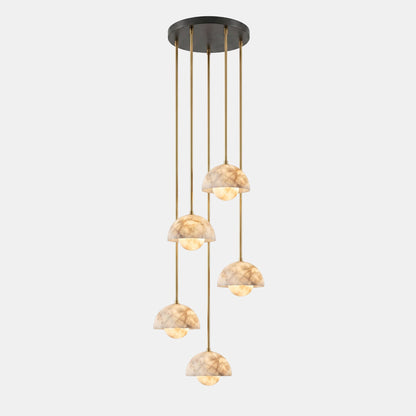 Arabelle Alabaster Dome Brass Pendant Light
