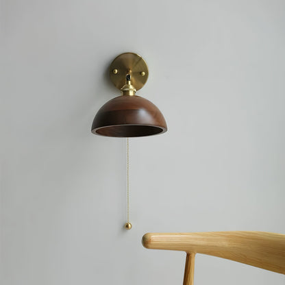 Elm Walnut Wood Wall Sconce