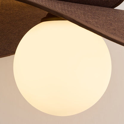 Palmera Raffia Petal Glass Globe Pendant Light