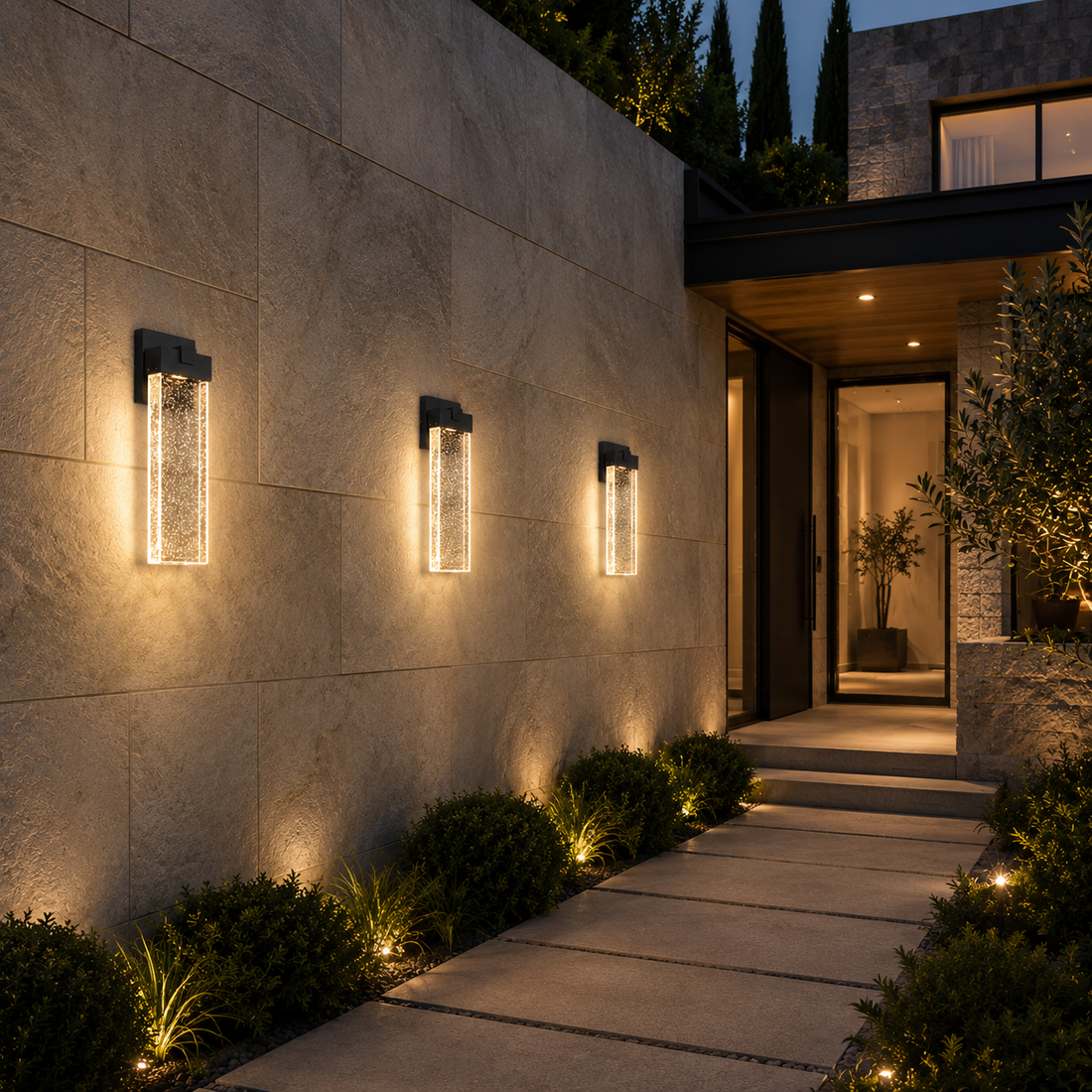 Lunaris Bubble Crystal Outdoor Wall Light