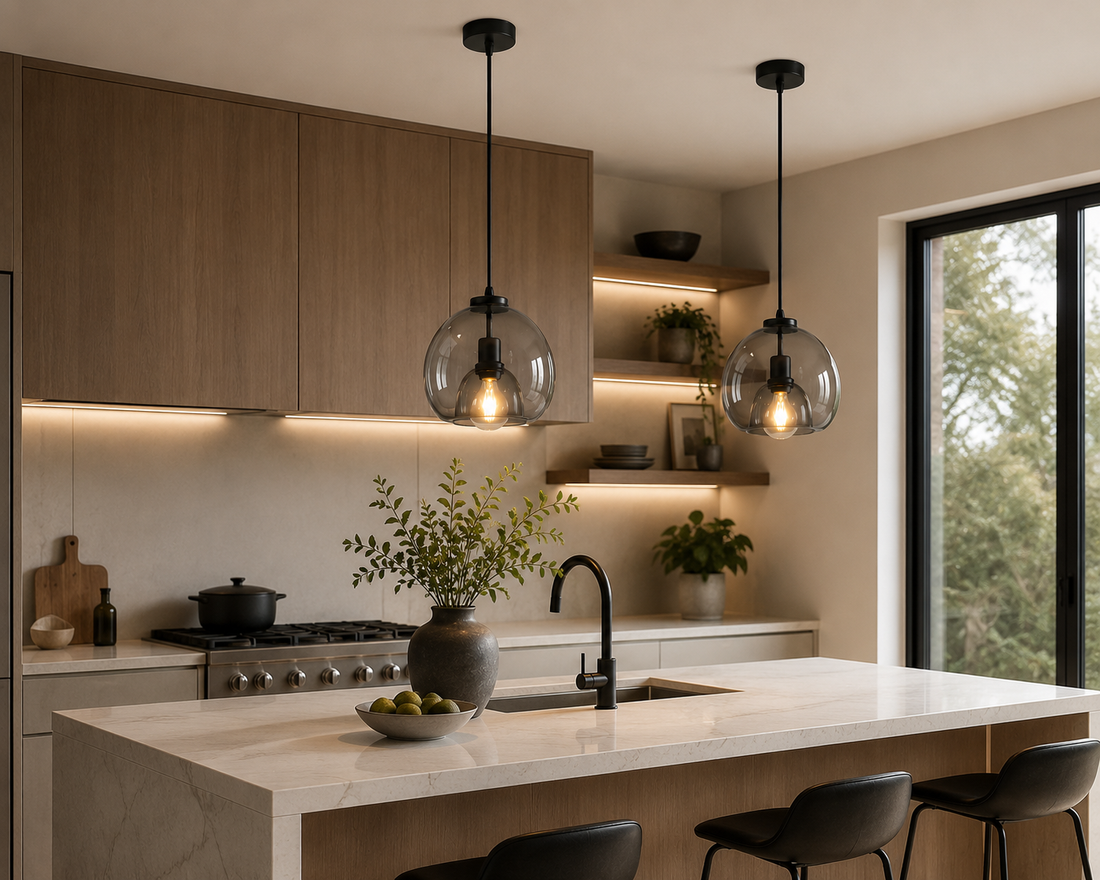 Noiré Smoked Glass Pendant Light