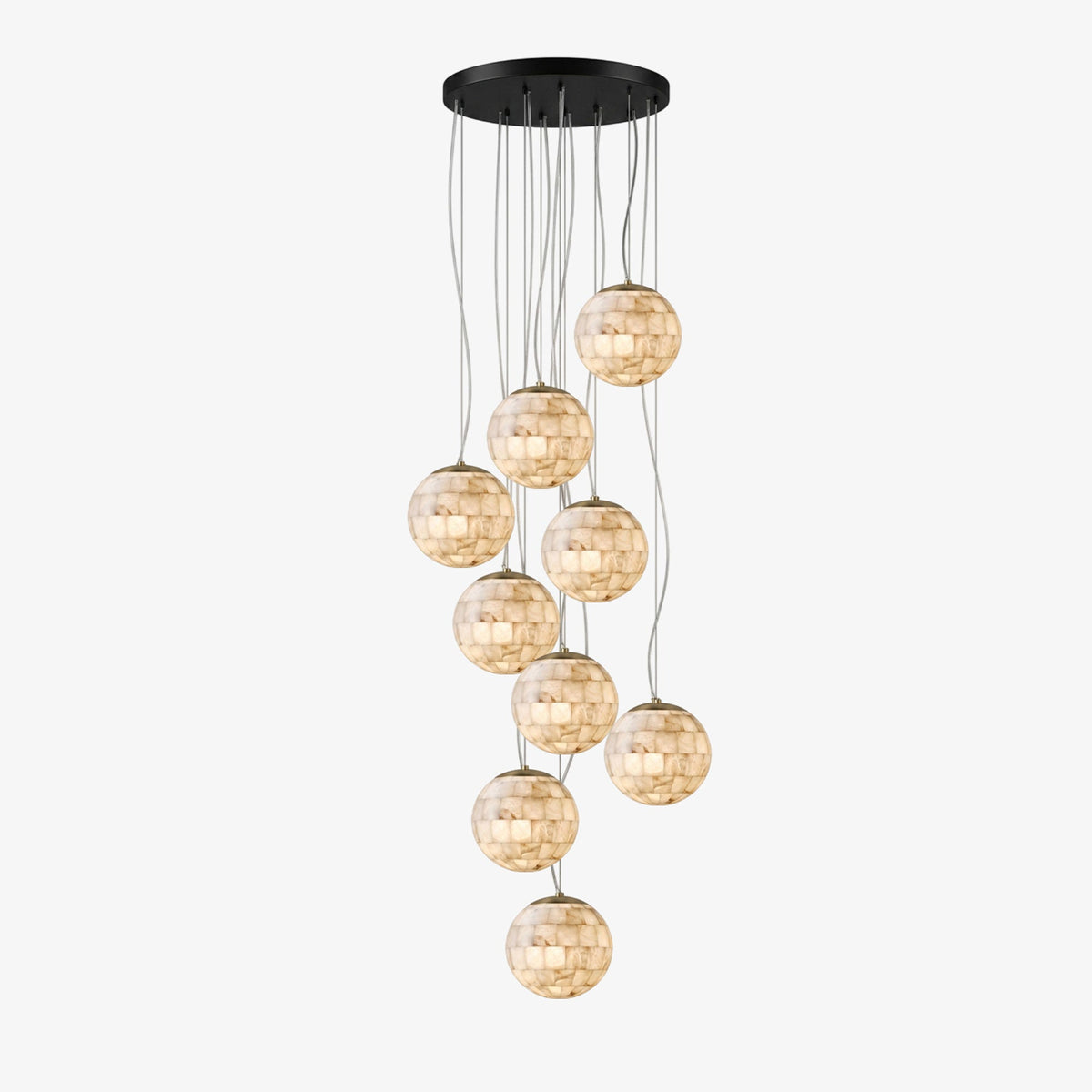 Aldora Alabaster Globe Brass Pendant Light