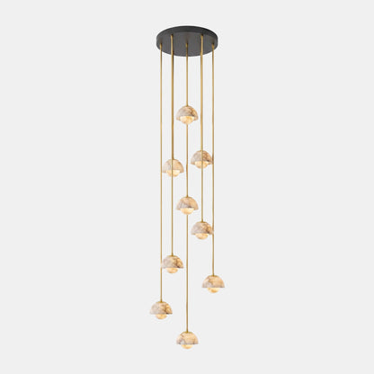 Arabelle Alabaster Dome Brass Pendant Light