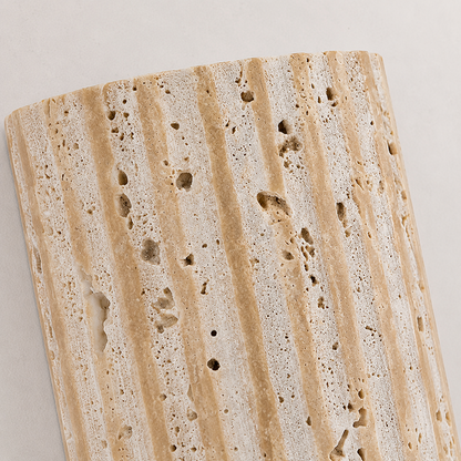 Satori Travertine Half Moon Wall Sconce