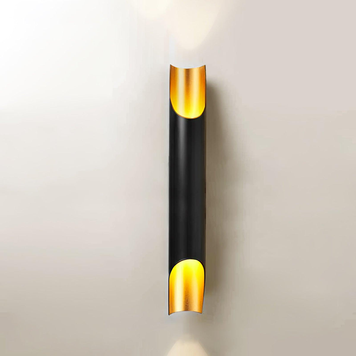 Solenne Twin Light Wall Sconce small black and gold