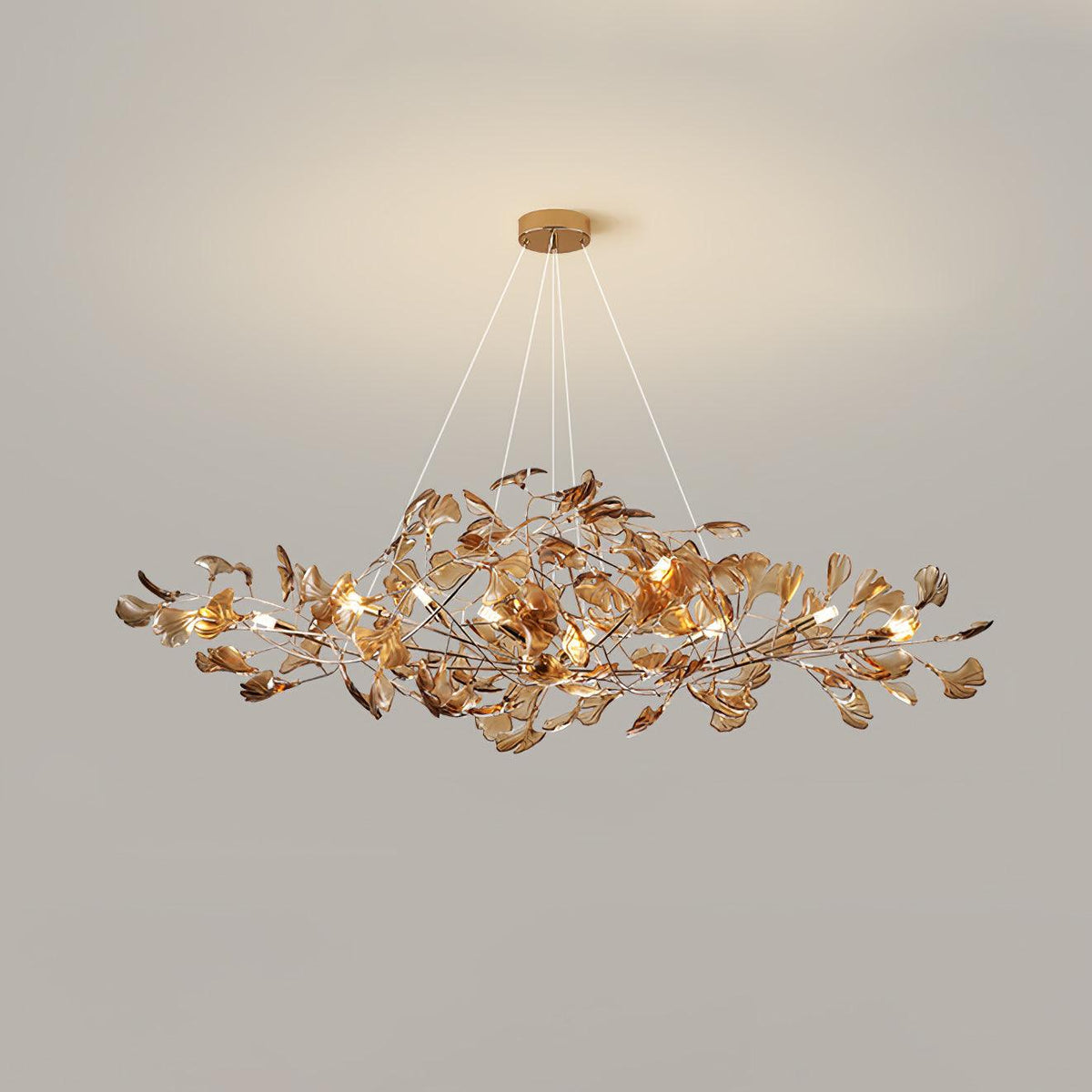 Ginevra Acrylic Ginkgo Leaf Chandelier