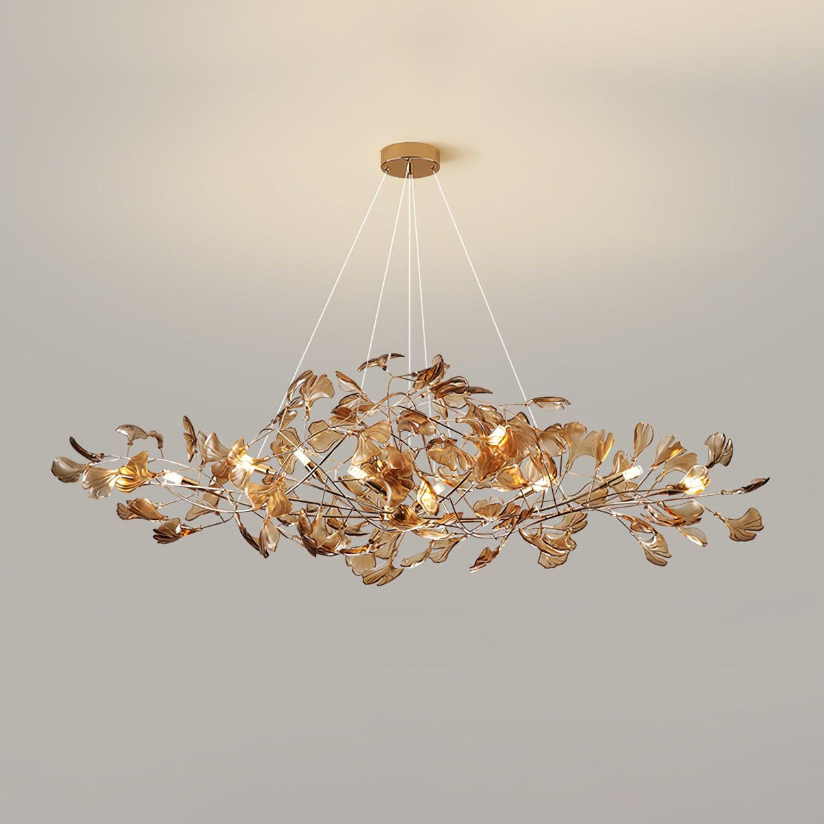 Ginevra Acrylic Ginkgo Leaf Chandelier