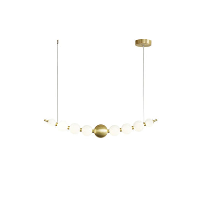 Coralyn Brass Acrylic Pearl LED Chandelier