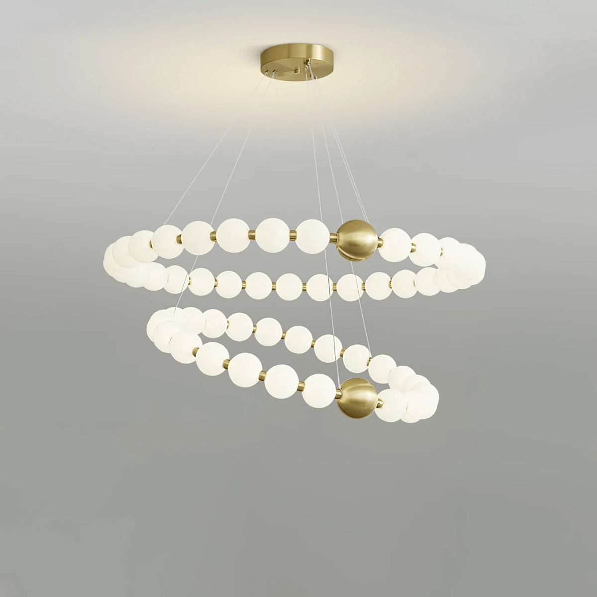 Coralyn Brass Acrylic Pearl LED Chandelier