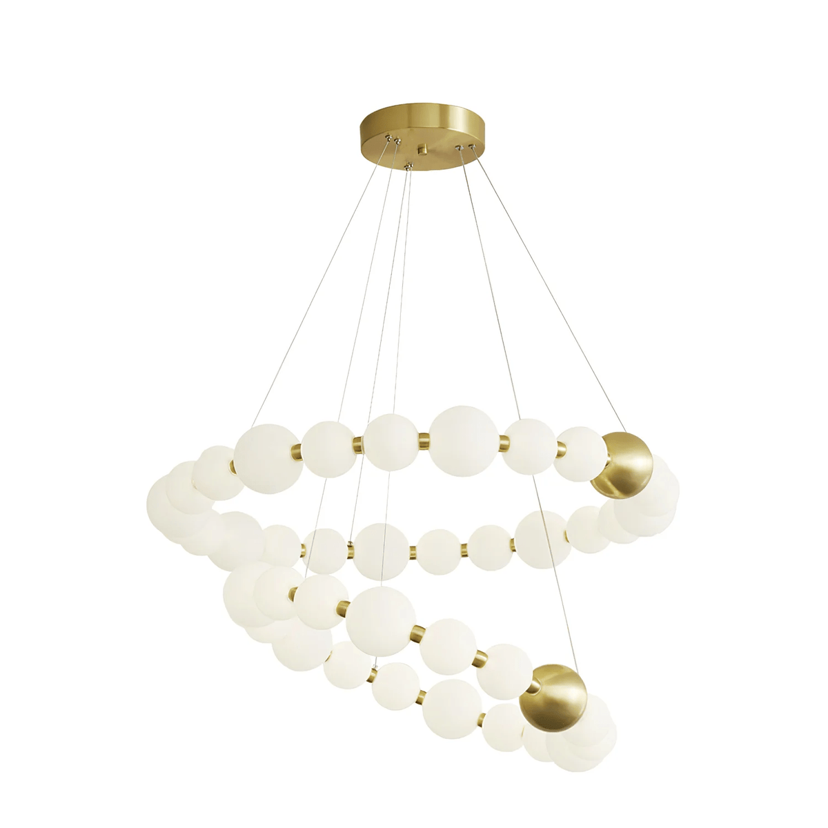 Coralyn Brass Acrylic Pearl LED Chandelier