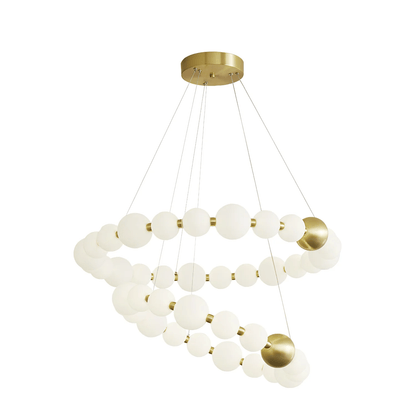 Coralyn Brass Acrylic Pearl LED Chandelier