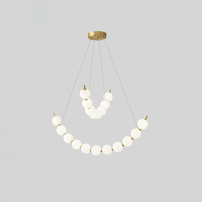 Coralyn Brass Acrylic Pearl LED Chandelier