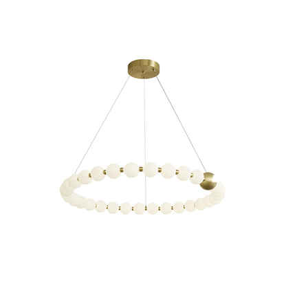 Coralyn Brass Acrylic Pearl LED Chandelier