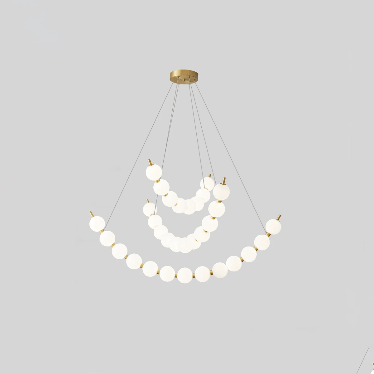 Coralyn Brass Acrylic Pearl LED Chandelier