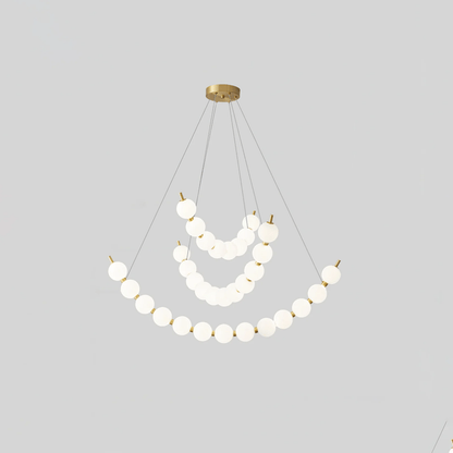 Coralyn Brass Acrylic Pearl LED Chandelier