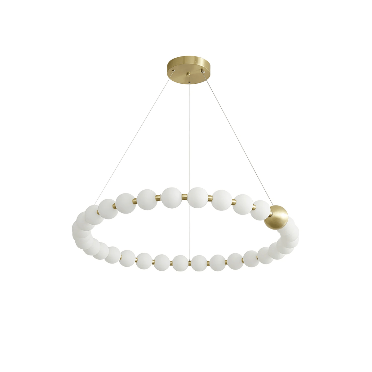 Coralyn Brass Acrylic Pearl LED Chandelier
