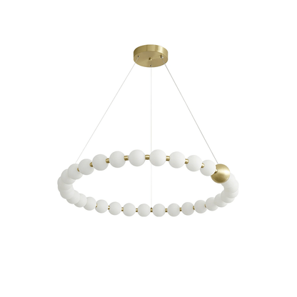 Coralyn Brass Acrylic Pearl LED Chandelier