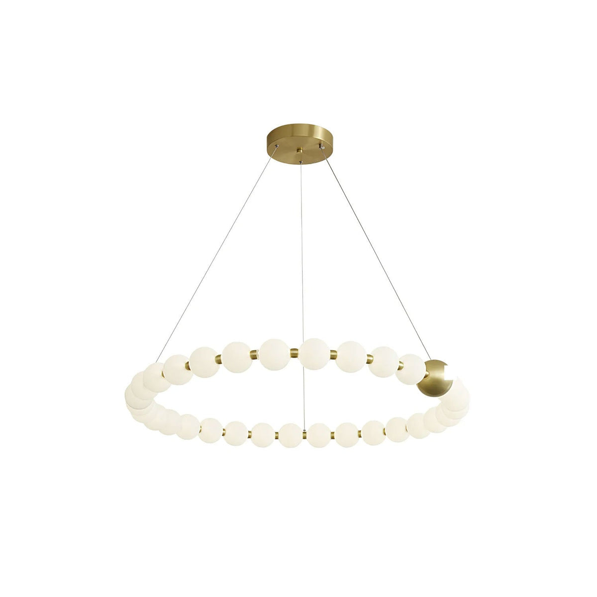 Coralyn Brass Acrylic Pearl LED Chandelier