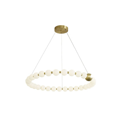 Coralyn Brass Acrylic Pearl LED Chandelier