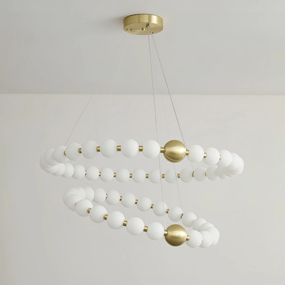Coralyn Brass Acrylic Pearl LED Chandelier