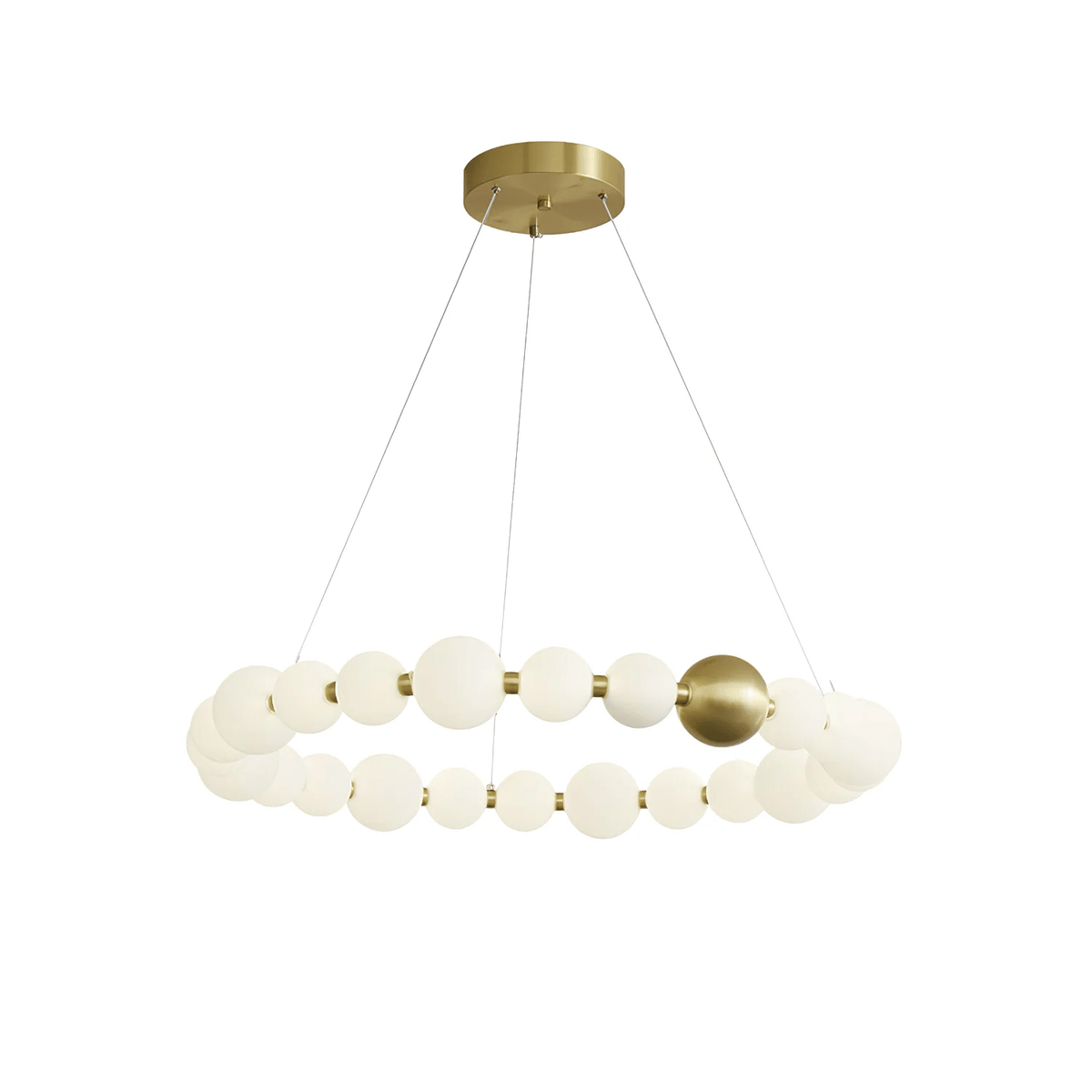 Coralyn Brass Acrylic Pearl LED Chandelier