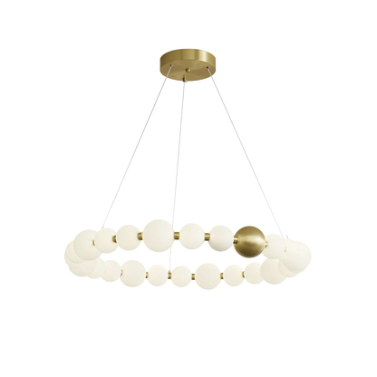 Coralyn Brass Acrylic Pearl LED Chandelier