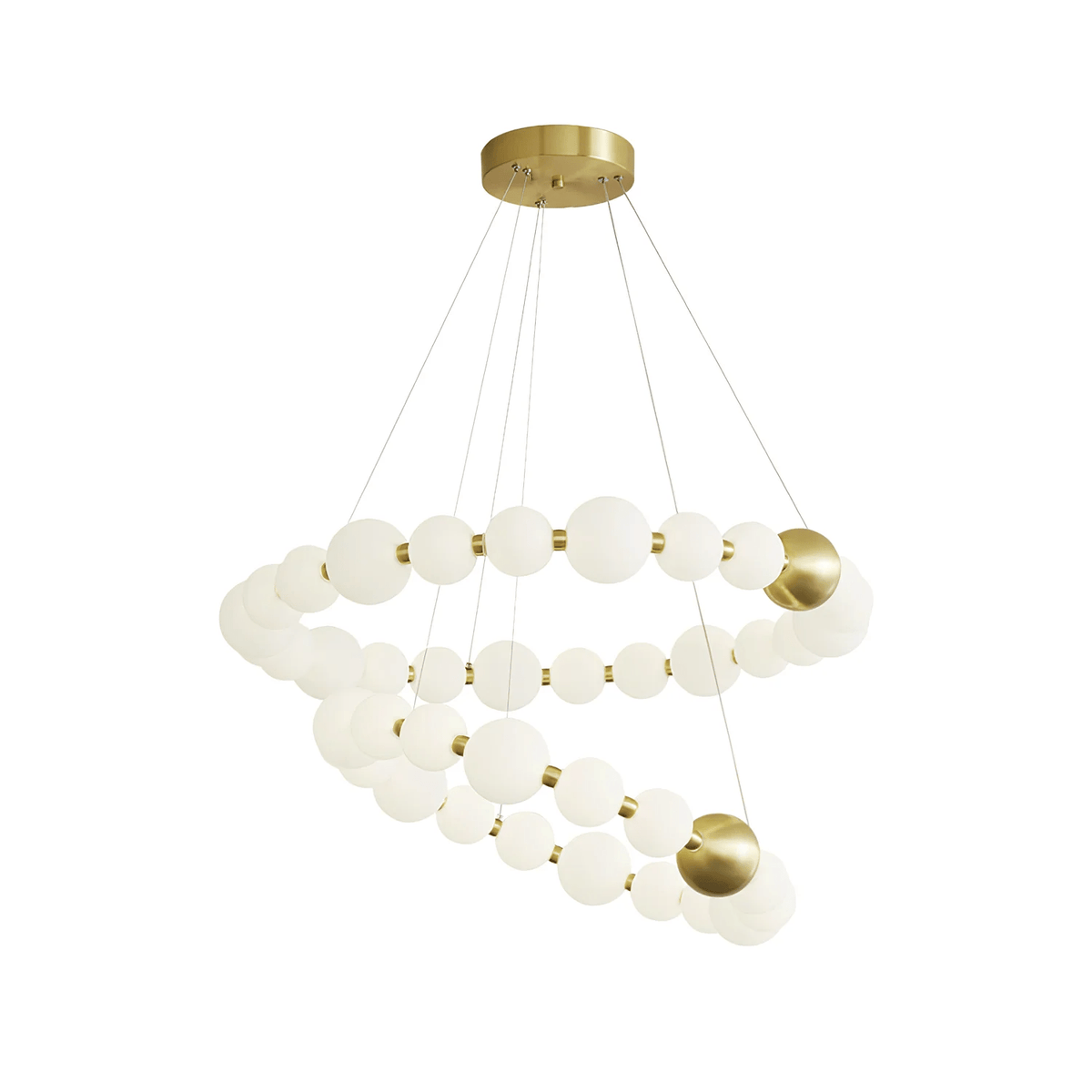 Coralyn Brass Acrylic Pearl LED Chandelier