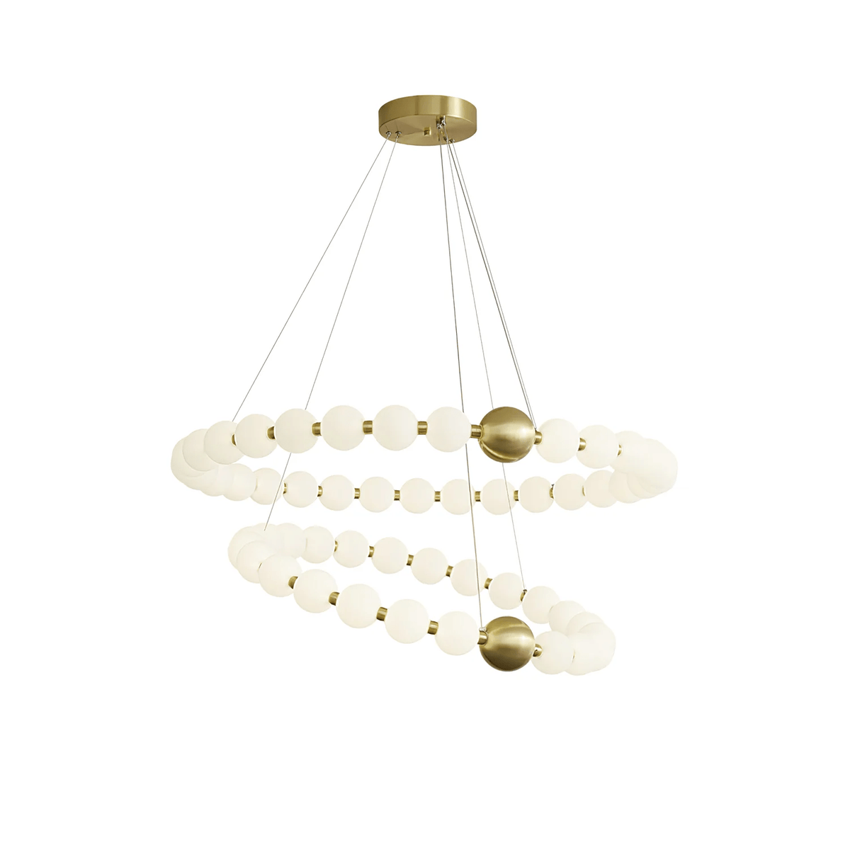 Coralyn Brass Acrylic Pearl LED Chandelier