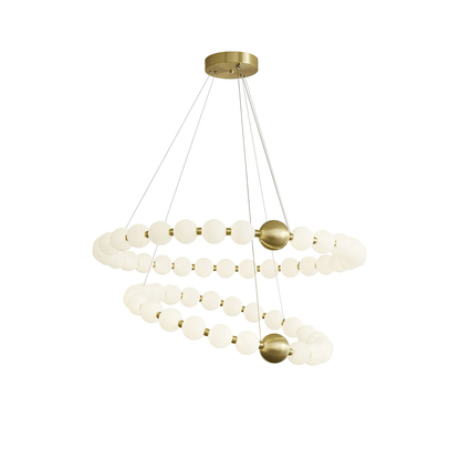Coralyn Brass Acrylic Pearl LED Chandelier