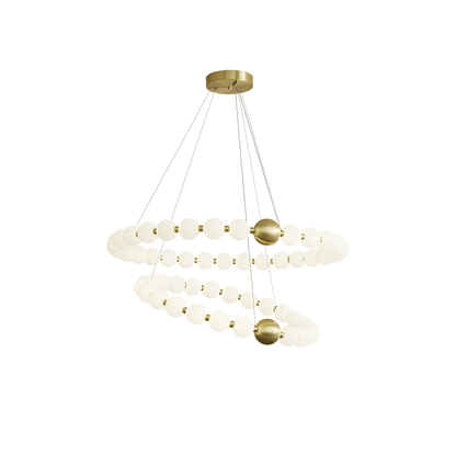 Coralyn Brass Acrylic Pearl LED Chandelier