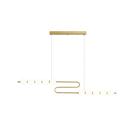 Coralyn Brass Acrylic Pearl LED Chandelier