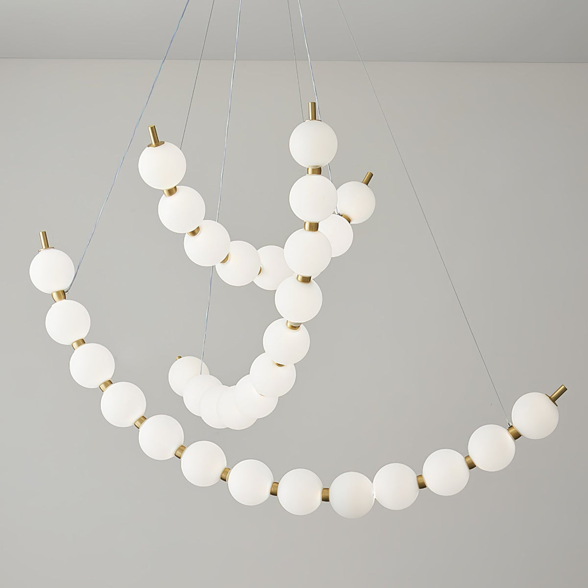 Coralyn Brass Acrylic Pearl LED Chandelier