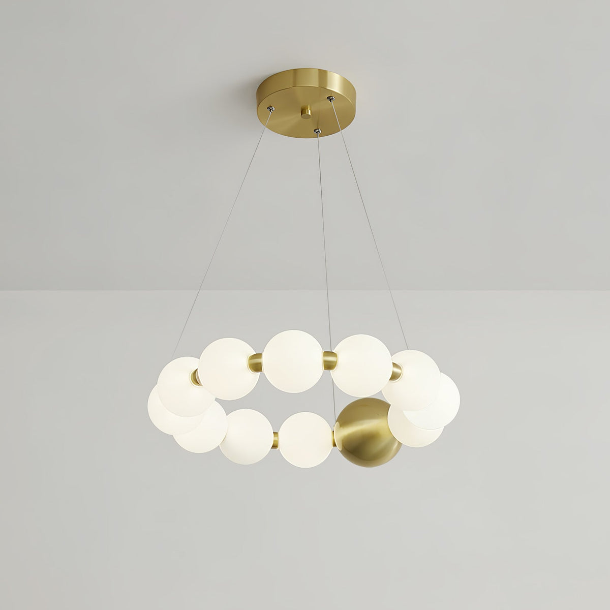 Coralyn Brass Acrylic Pearl LED Chandelier