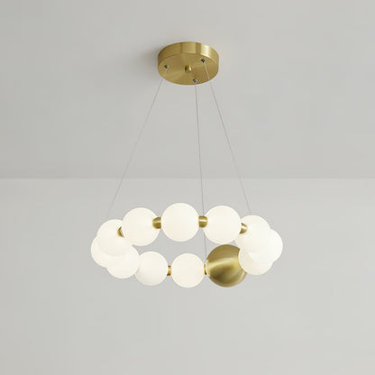 Coralyn Brass Acrylic Pearl LED Chandelier