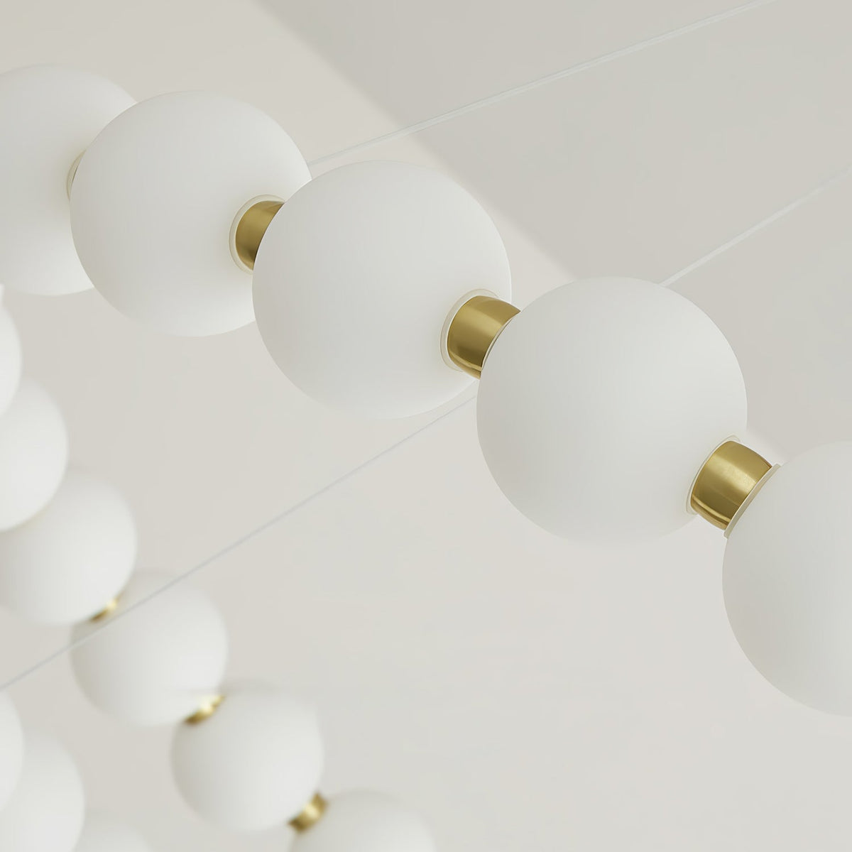 Coralyn Brass Acrylic Pearl LED Chandelier