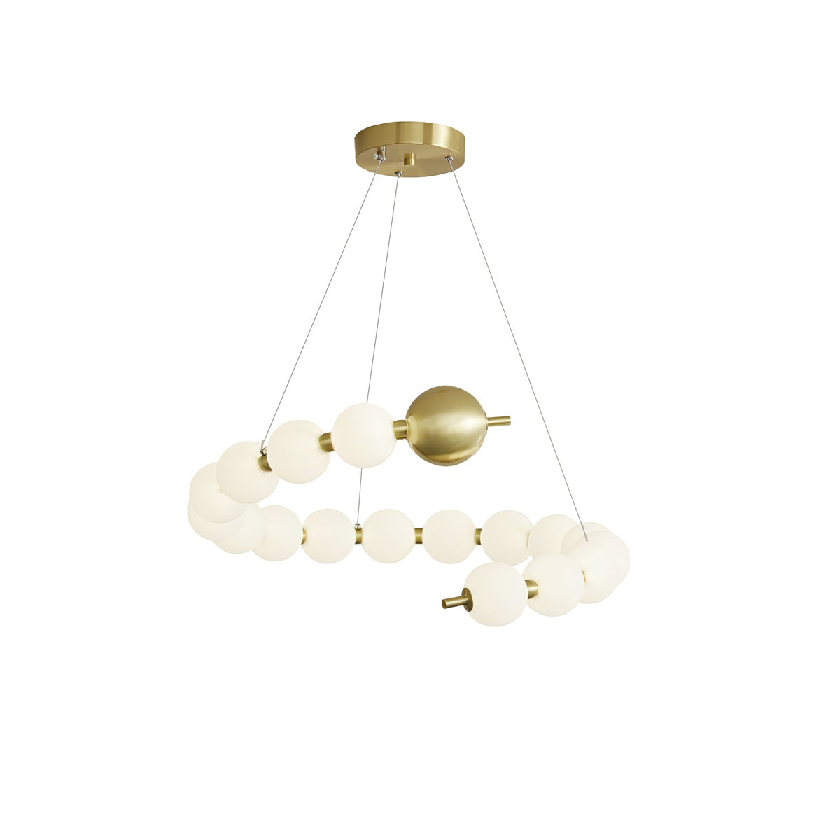 Coralyn Brass Acrylic Pearl LED Chandelier