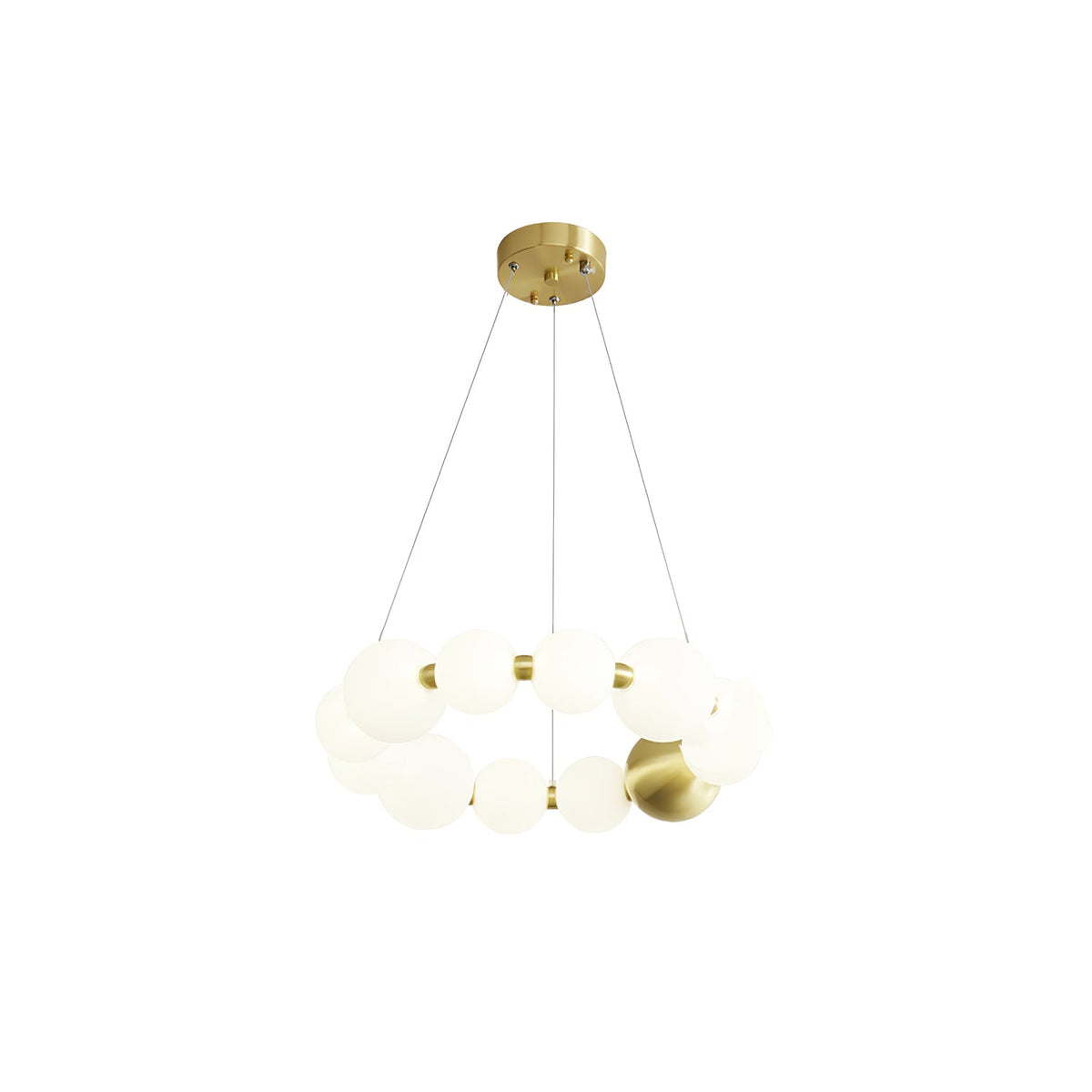 Coralyn Brass Acrylic Pearl LED Chandelier